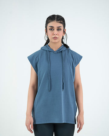Sleeveless Hoodie - Pageant Blue