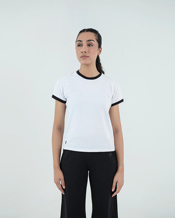 Contrast Tee - White