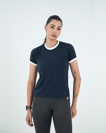 Contrast Tee - Navy Blue