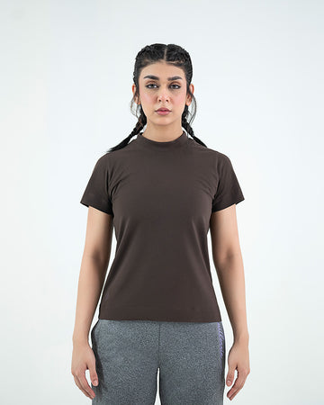 Crew Neck Tee - Chocolate Brown