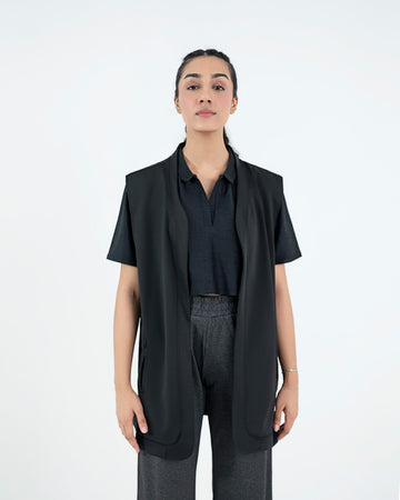 Sleeveless Cape - Black