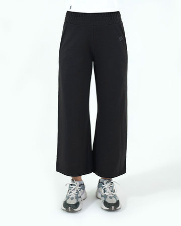 Wide Leg Cropped Pant - Black
