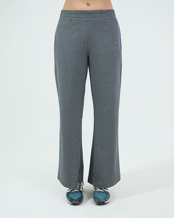 Wide Leg Pant - Dark grey Mélange