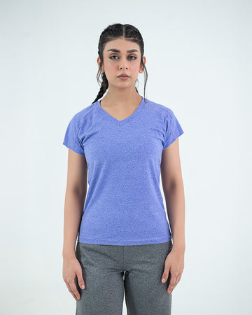 V-Neck Tee - Mélange Purple
