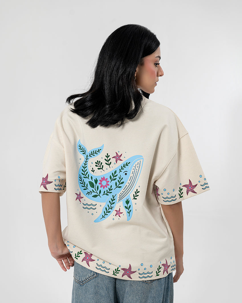 Oversized Tee - Blue Whale