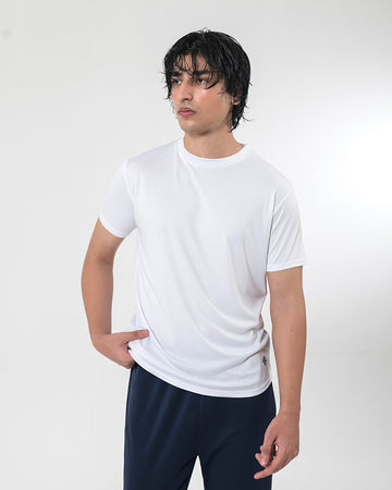 Round Neck Tee - White