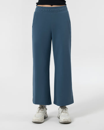 Wide Leg Cropped Trouser - Bering Sea