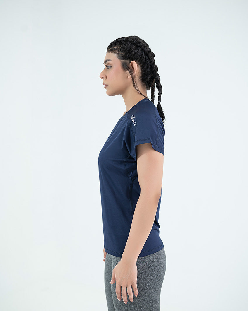 Round Neck Tee - Navy Blue