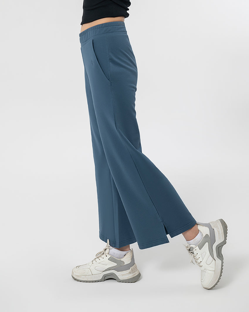 Wide Leg Cropped Trouser - Bering Sea