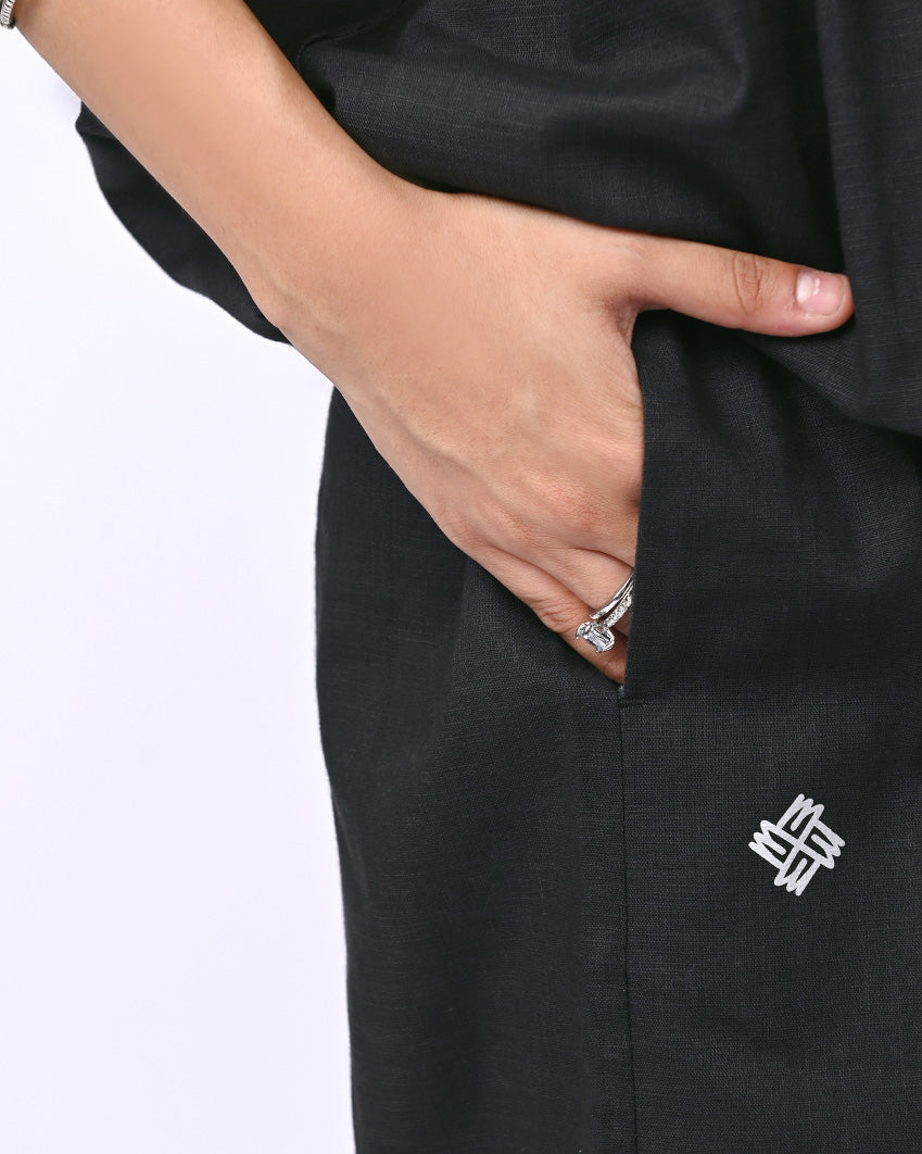 Relaxed Linen Pant - Black