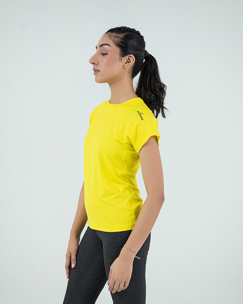 Round Neck Tee - Blazing Yellow