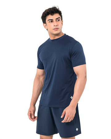 Round Neck Tee - Marine Blue