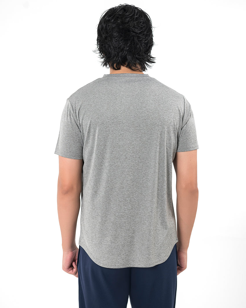 Round Neck Tee - Melange Grey
