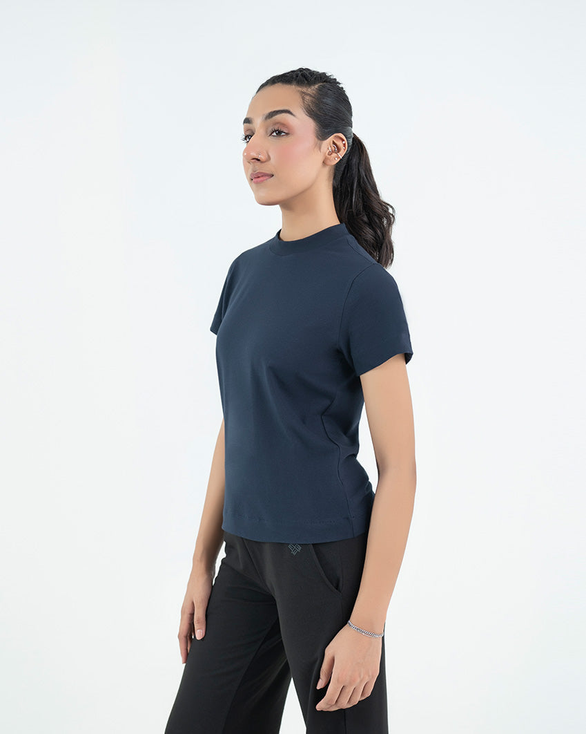 Crew Neck Tee - Navy Blue