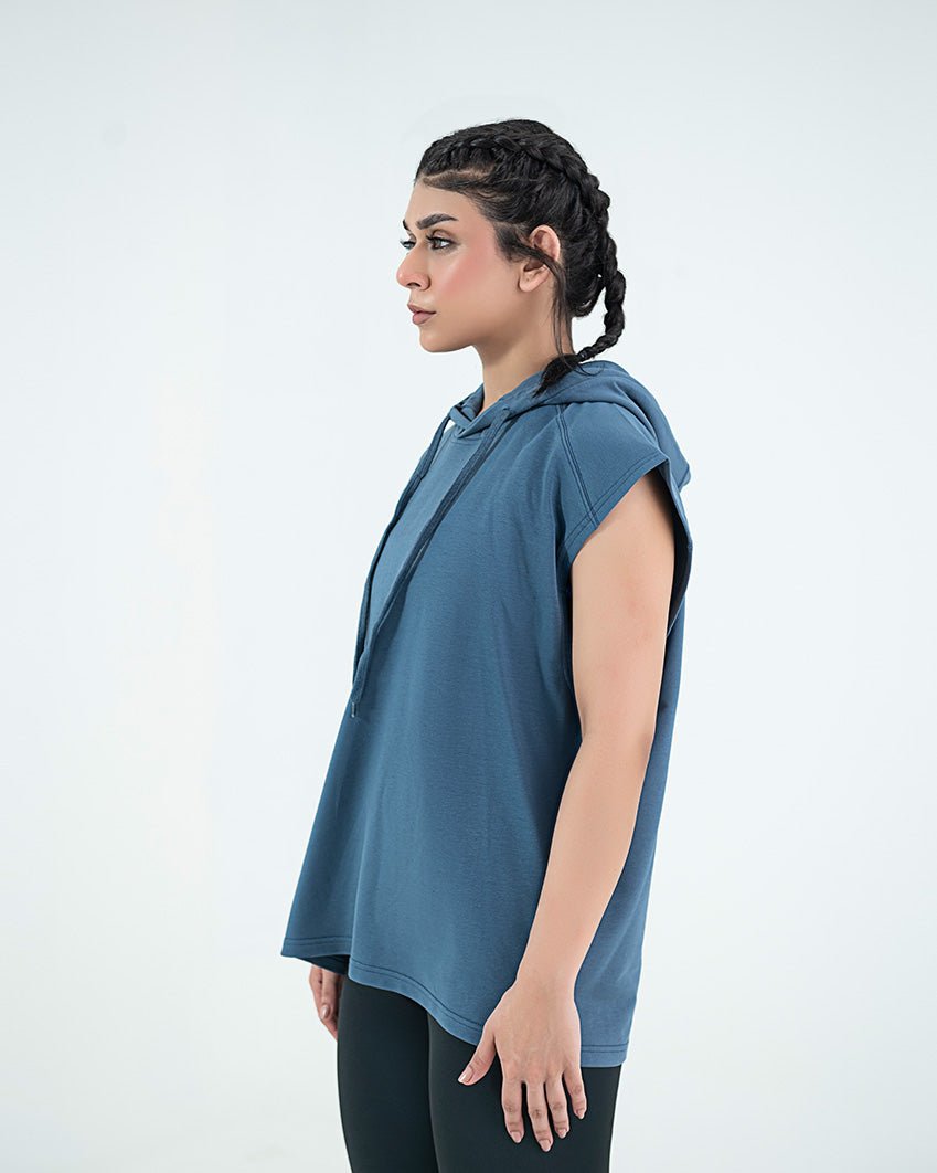 Sleeveless Hoodie - Pageant Blue