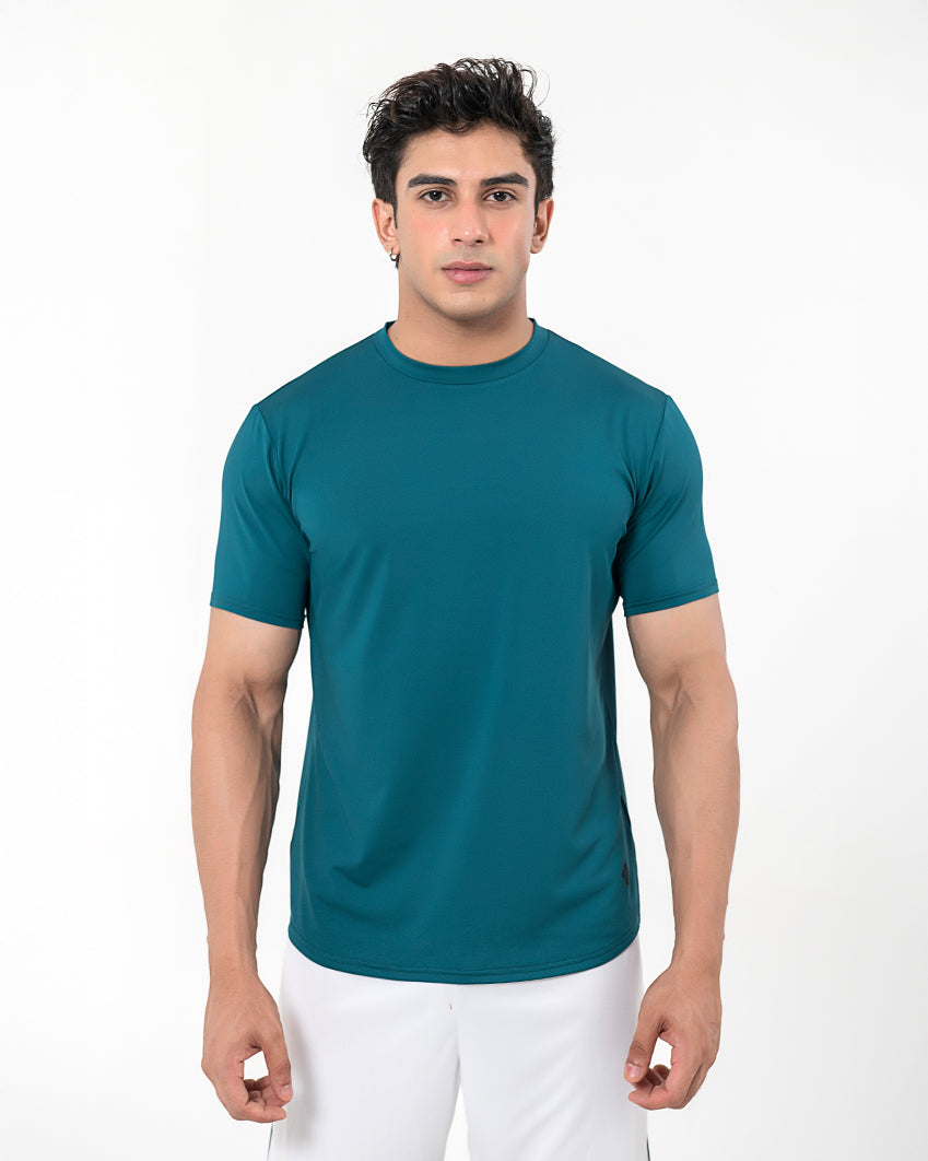 Round Neck Tee - Coral Blue