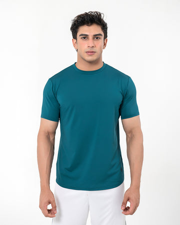 Round Neck Tee - Coral Blue
