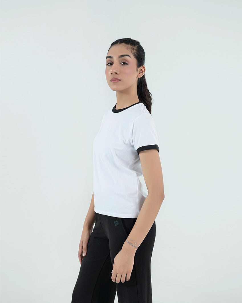Contrast Tee - White