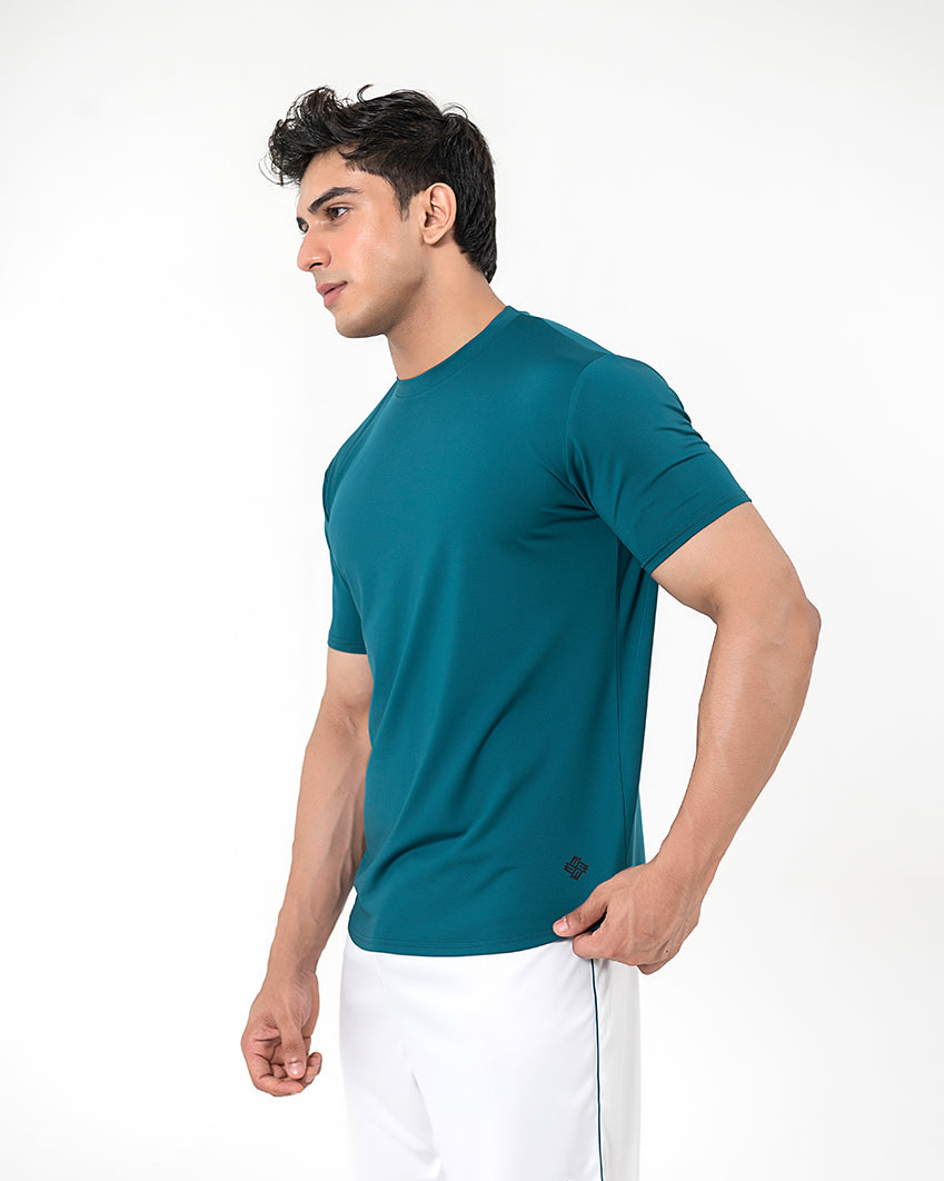 Round Neck Tee - Coral Blue
