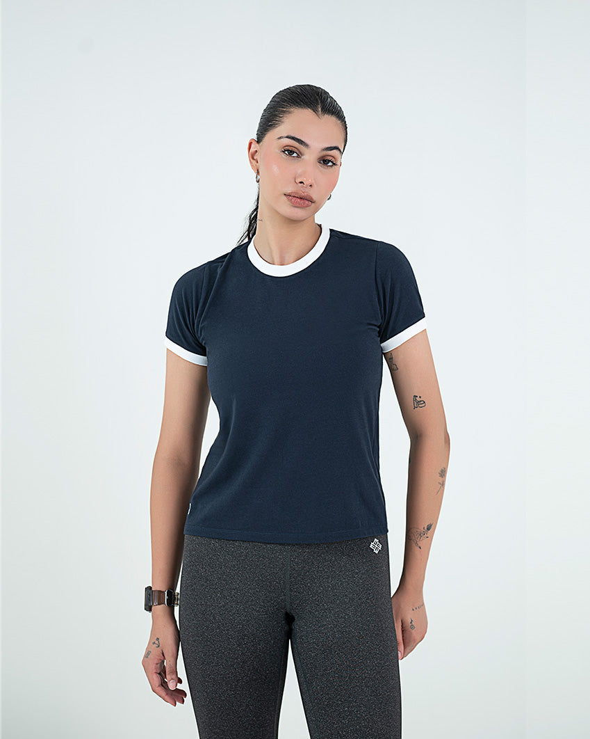 Contrast Tee - Navy Blue