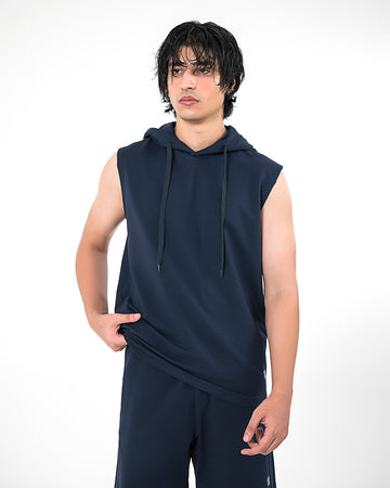 Sleeveless Hoodie - Pegant Blue