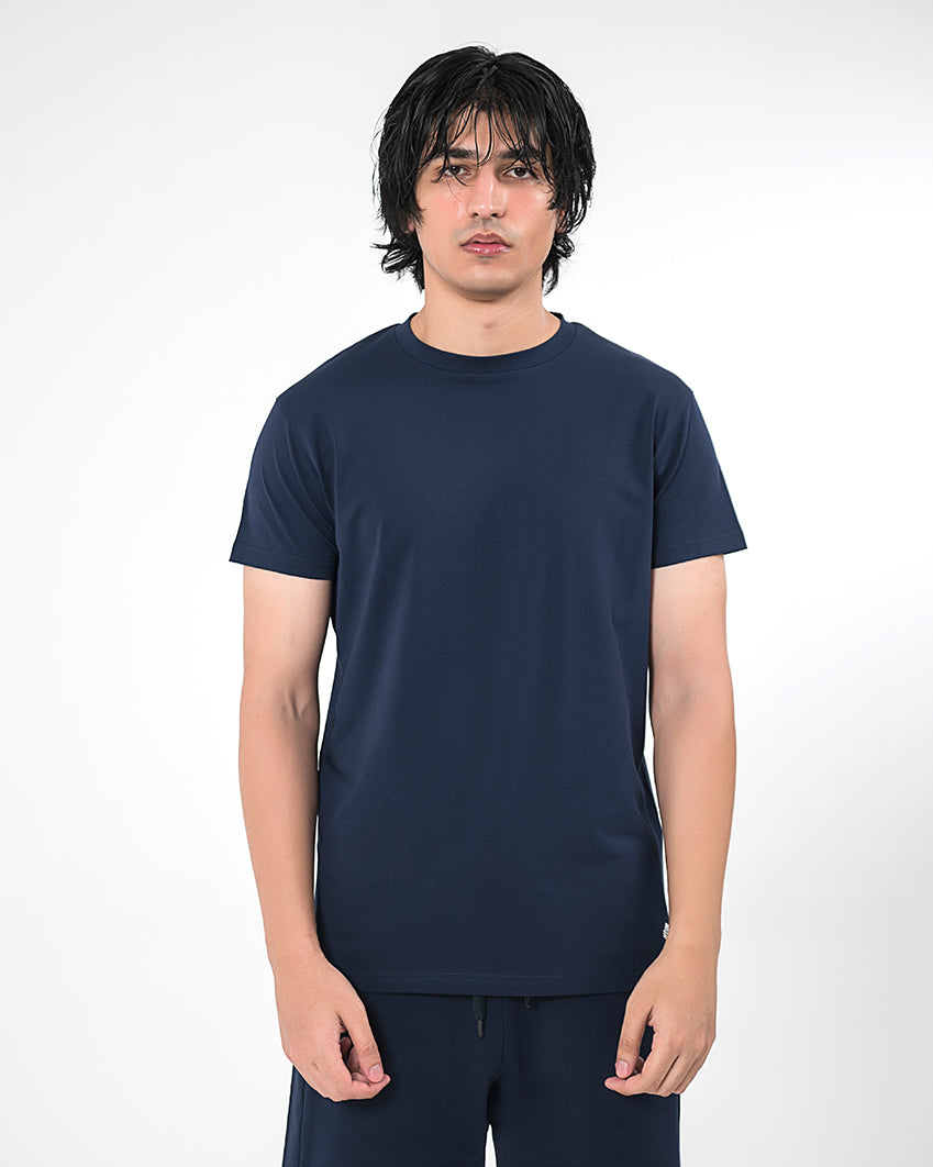 Crew Neck Tee - Pegant Blue