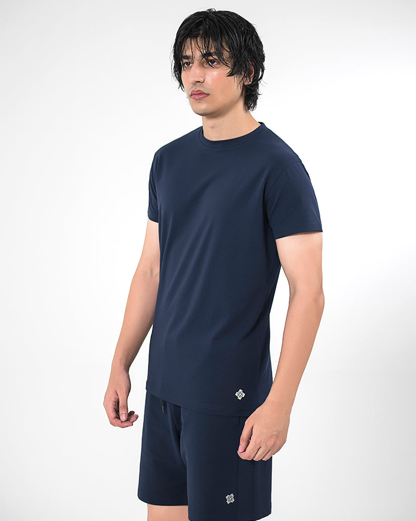 Crew Neck Tee - Pegant Blue