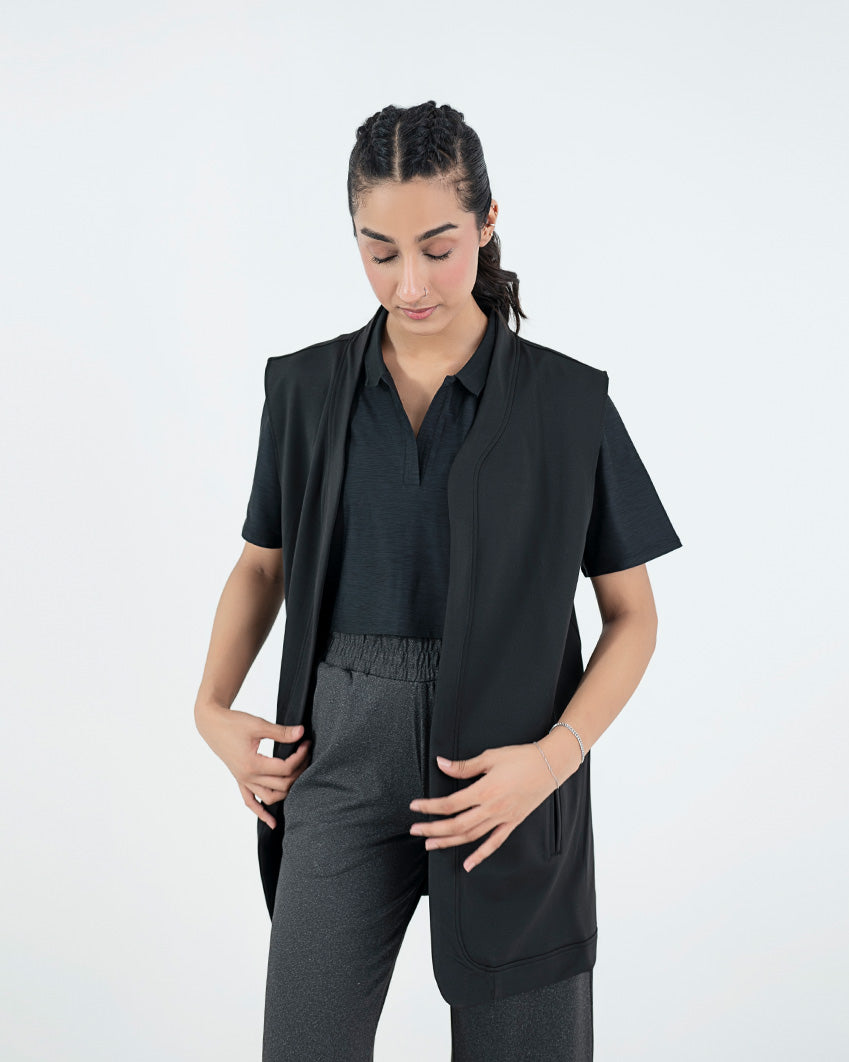 Sleeveless Cape - Black