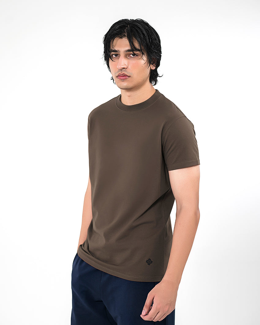 Crew Neck Tee - Chocolate Brown