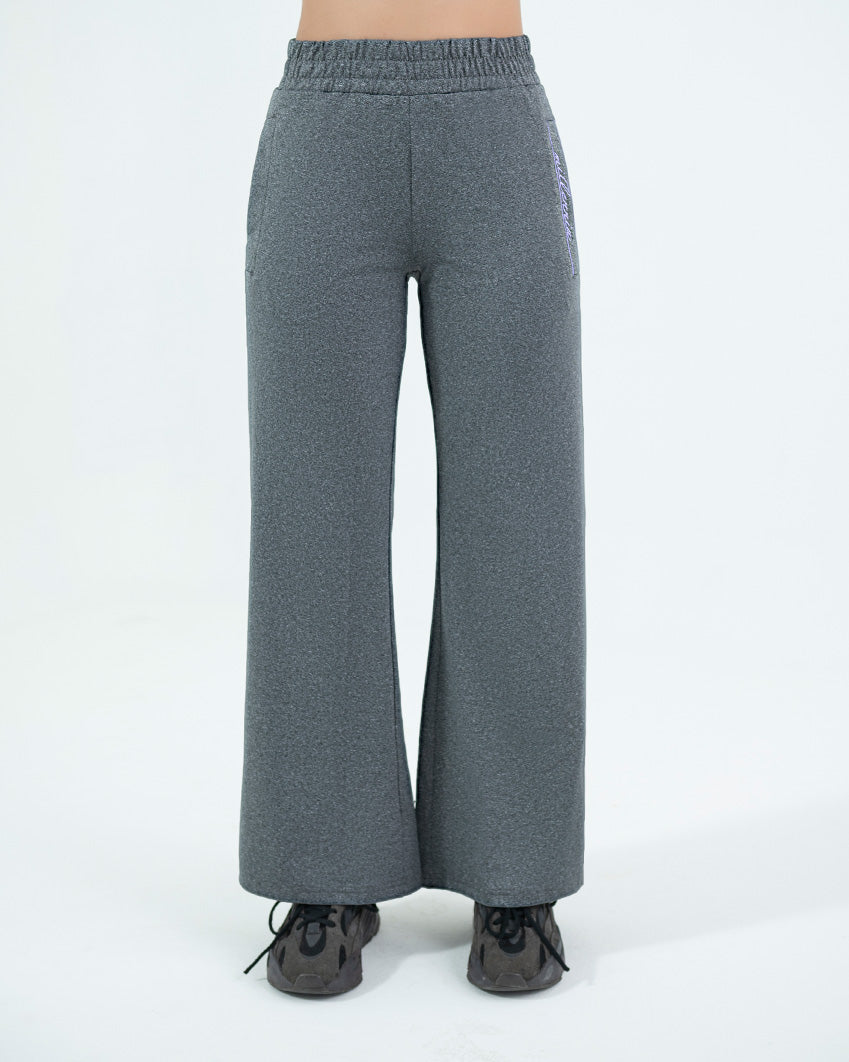Wide Leg Pant - Mélange Charcoal