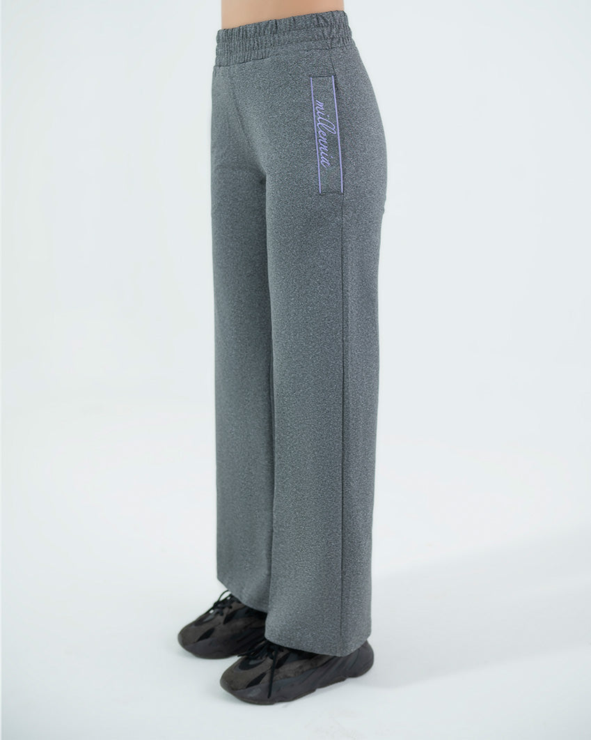 Wide Leg Pant - Mélange Charcoal