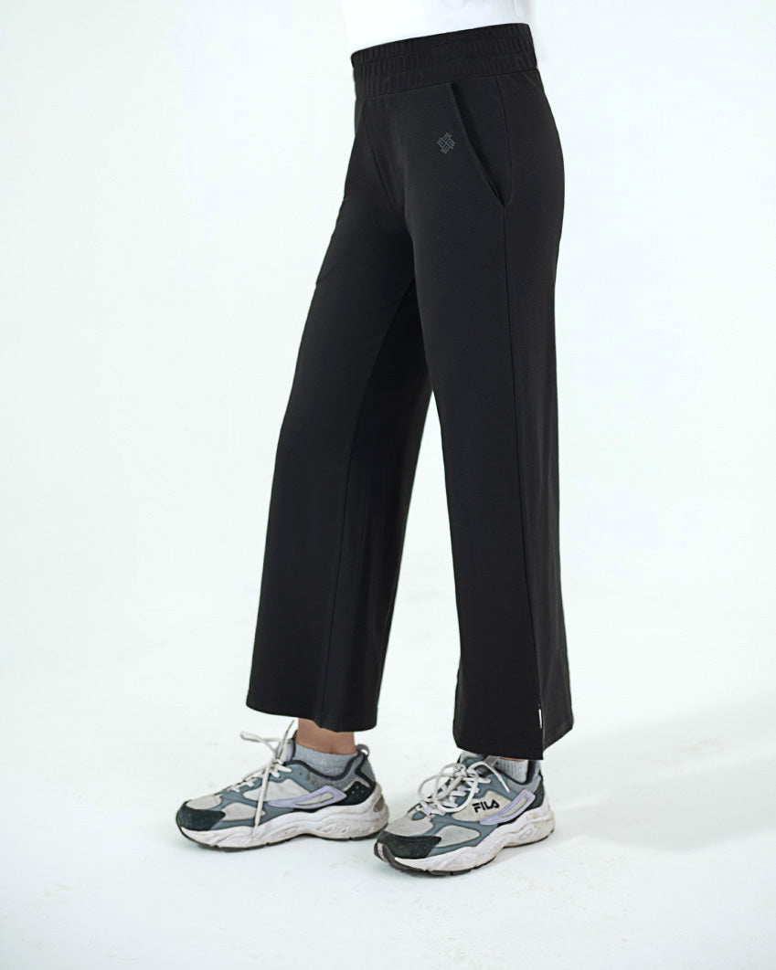 Wide Leg Cropped Pant - Black