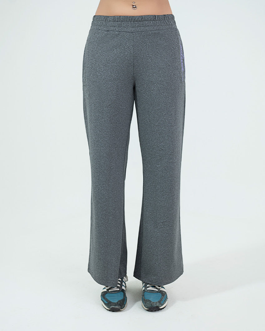 Wide Leg Pant - Dark grey Mélange