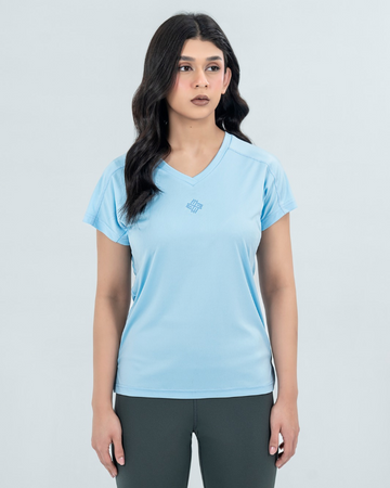 Workout essential V Neck T-shirt - Argentina blue