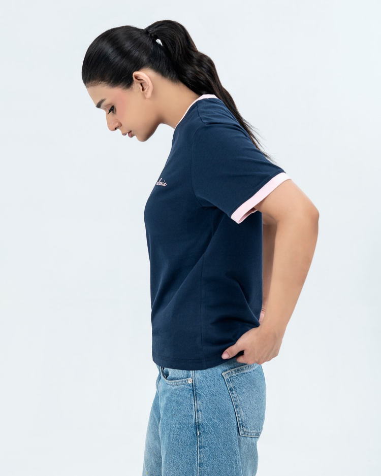 Essential Contrast Tee - Pagent blue (3)