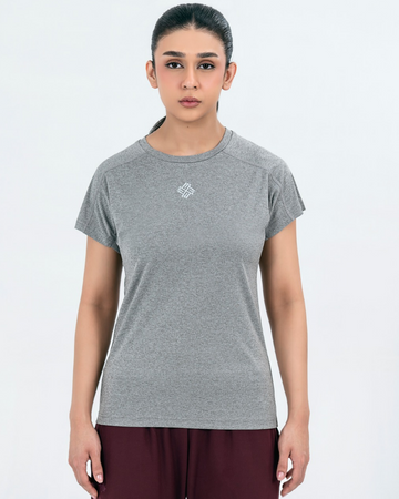 Workout essential Round Neck T-shirt - Melange grey