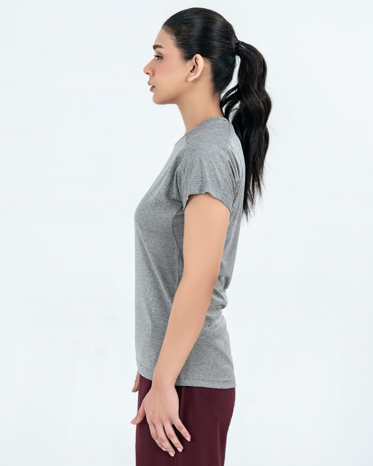 Workout essential Round Neck T-shirt - Melange grey