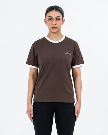 Essential Contrast Tee - Brown