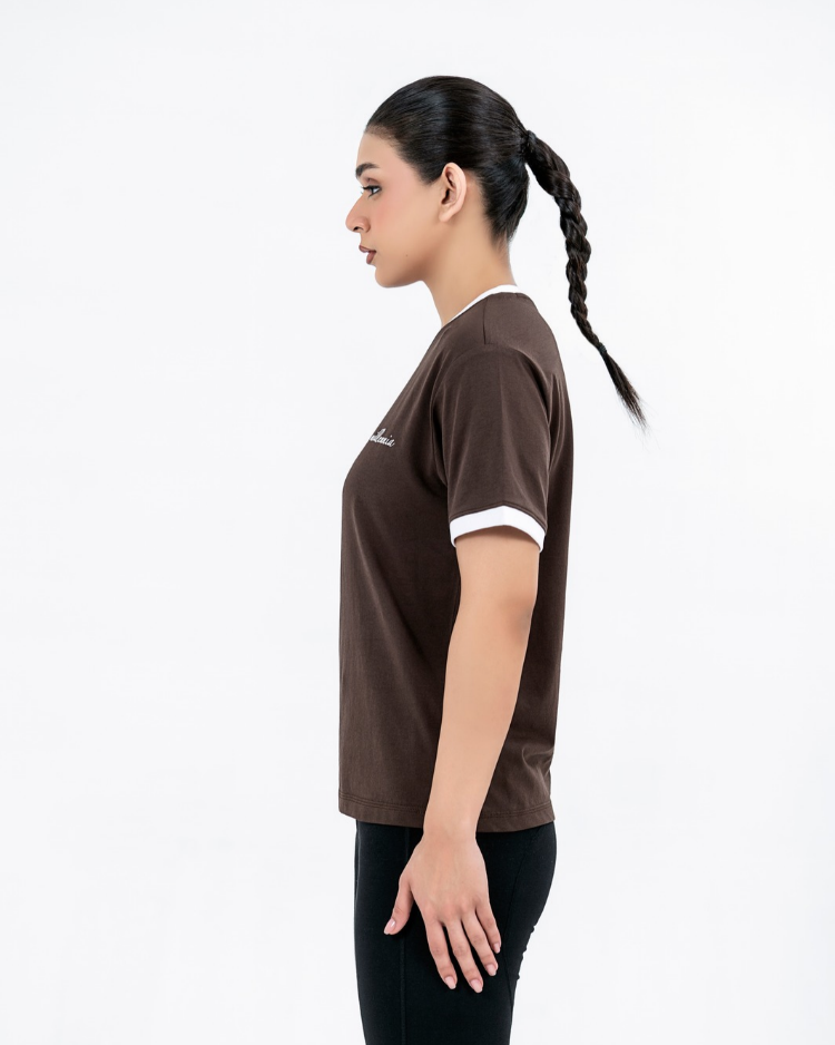 Essential Contrast Tee - Brown