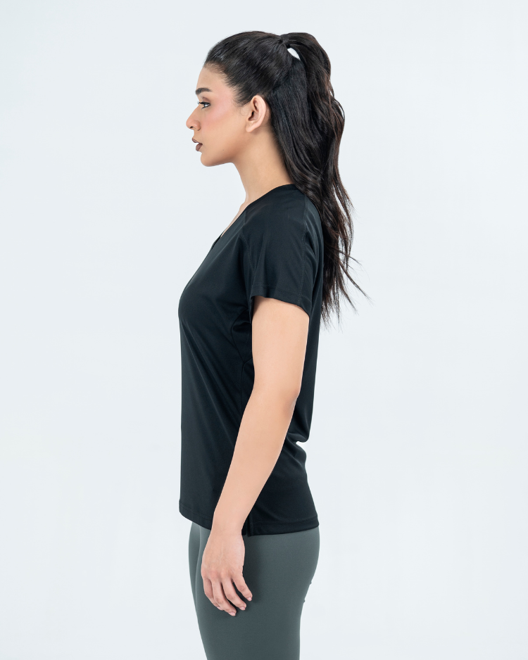 Workout essential V Neck T-shirt - Black