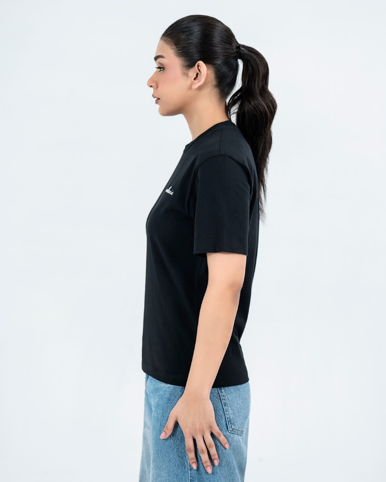 Workout essential Round Neck Mesh T-shirt - Black